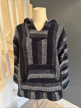 Vintage 90's Baja Joe Mexican surf poncho hippie boho beachwear